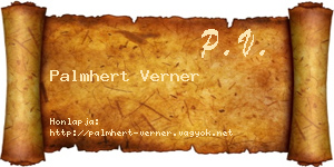 Palmhert Verner névjegykártya
